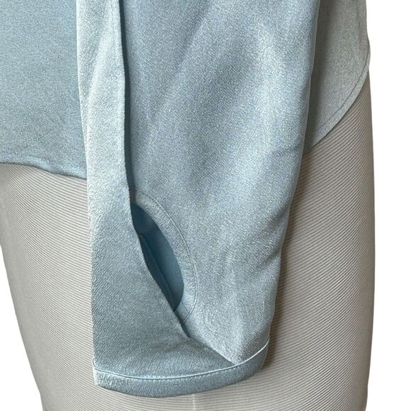 Jonathan Simkhai The Diane Satin Off Shoulder Top in Light Sky Women's Large NWT - Picture 8 of 11
